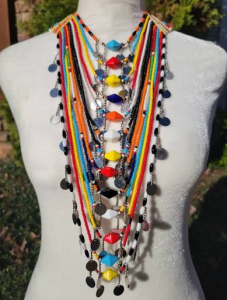 Multi-Strand Beaded Charm Necklace