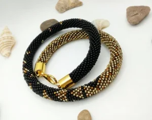 Beaded Rope Bangle Duo