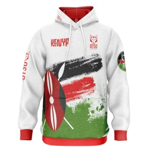 Kenya Maasai Shield Brushstroke Hoodie